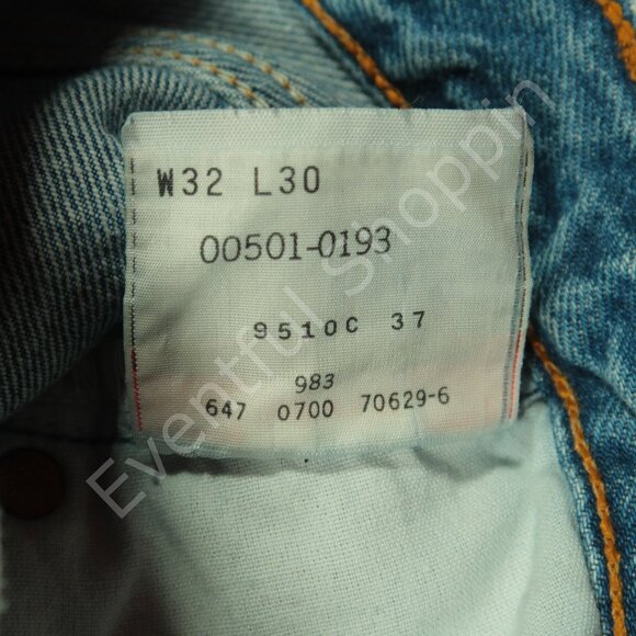 Vintage Levis 501 Jeans Mens 32 Blue Original Straight Denim 90s - Picture 6 of 7